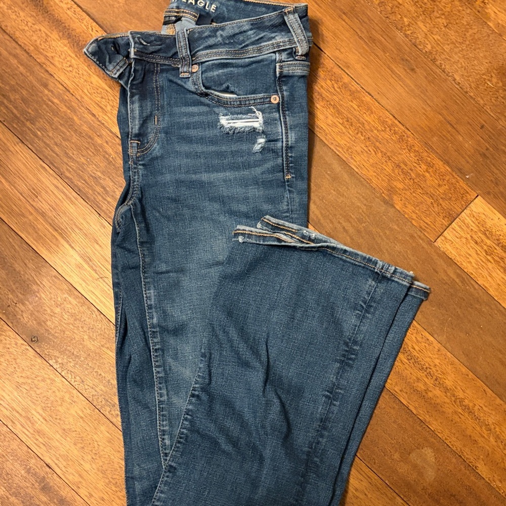 American Eagle Outfitters Women's Boot Cut Jeans - Dark Blue